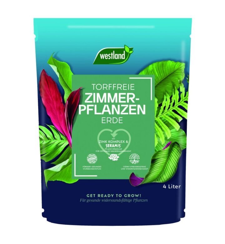 Westland Zimmerpflanzen Erde, 4 l – Erde mit Tongranulat für EIN gesundes Wachstum, Blumenerde für eine ideale Wasser- und Nährstoffverteilung