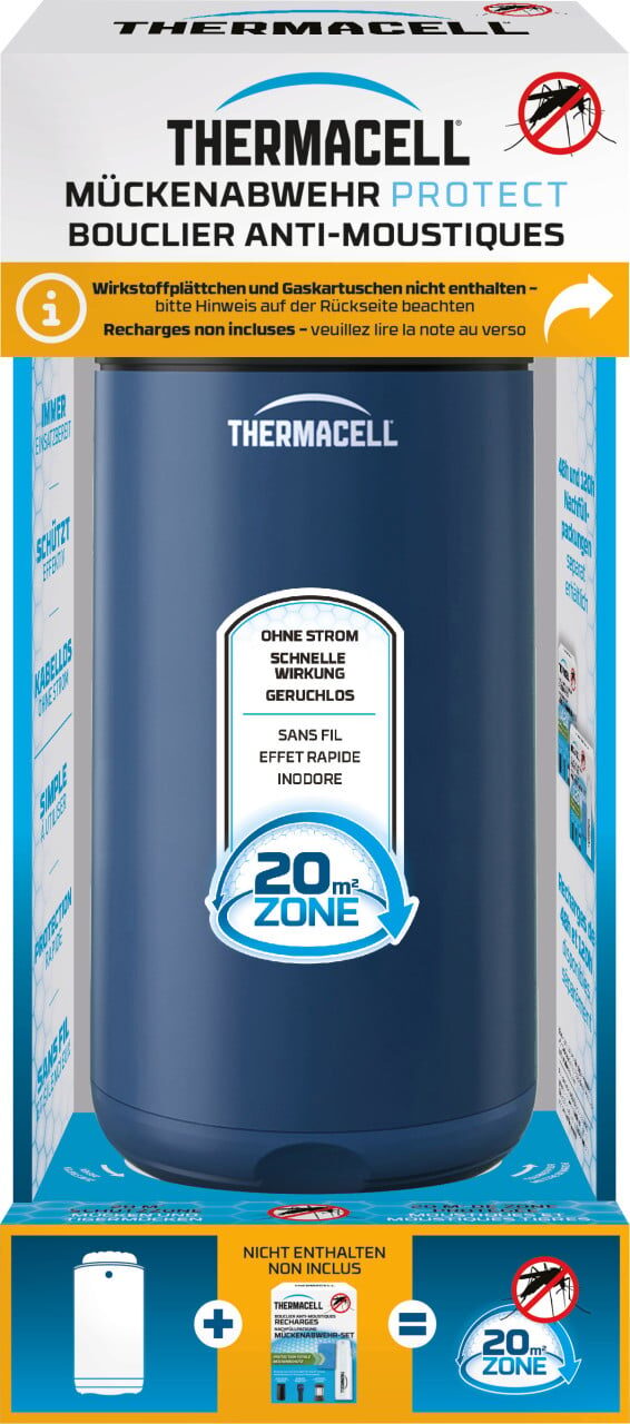 Thermacell Mückenabwehr Protect Basisgerät ohne Wirkstoffplättchen, innovatives Mückenschutz Standgerät in modernem Design, für Garten, Terrasse und Camping, Navy Blue