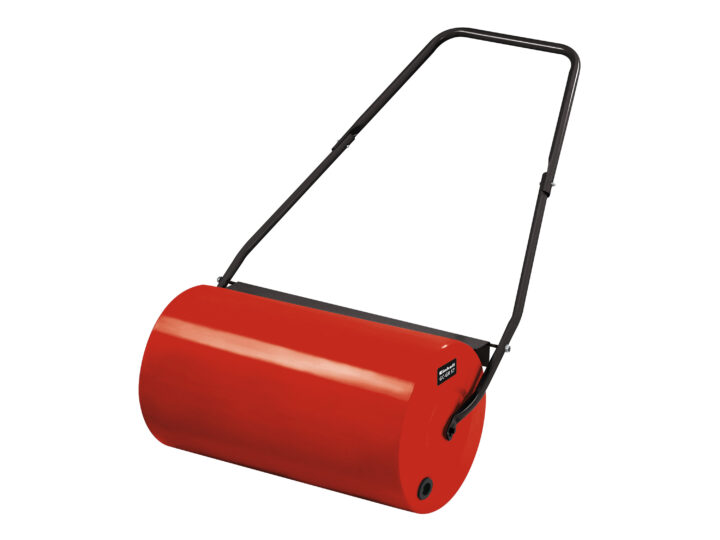 Einhell Rasenwalze GC-GR 57 (57cm Breite, 32cm Durchmesser, seitliche Füllmöglichkeit (Wasser und Sand) mit Verschluss, beidseitig Einstellbarer Schmutzabstreifer), Rot