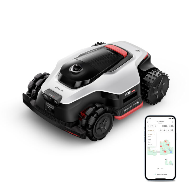 DREAME A3 AWD Pro 3500 Mähroboter, für 3500 m², EdgeMaster 2.0 | Allrad-Nabenmotoren, ohne RTK, 360° 3D-LiDAR & KI-Dual-Vision, Steigfähigkeit bis zu 80 % (38,7°), ＜ 3 cm Kantenpräzision