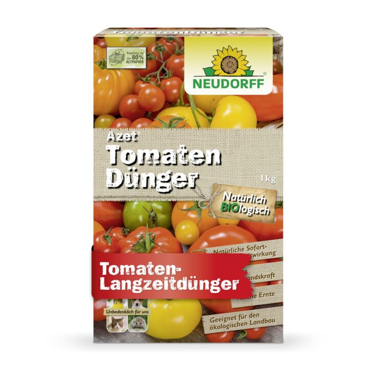 Neudorff Azet Tomaten- & GemüseDünger 1 kg – Organischer Dünger für Tomaten, Gurken, Paprika, Zucchini & Kürbis – Extra Kalium für aromatisches Gemüse und reiche Ernte