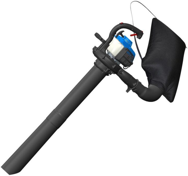 Güde Benzin Laubsauger GBLS 7500-26.1 (2-Takt-Motor, 0,75 kW / 1,0 PS Motorleistung, TÜV/GS, 26 cm³ Hubraum, 252 km/h Blasgeschwindigkeit, 600 m³/h Luftvolumenstrom, 1:10 Häckselrate, 40l Fangsack)