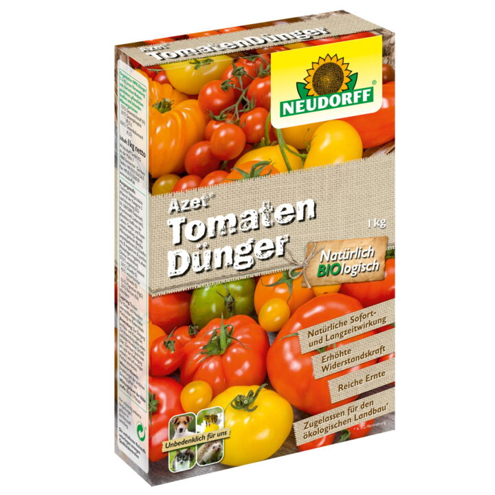 Neudorff Azet Tomaten- & GemüseDünger 1 kg – Organischer Dünger für Tomaten, Gurken, Paprika, Zucchini & Kürbis – Extra Kalium für aromatisches Gemüse und reiche Ernte