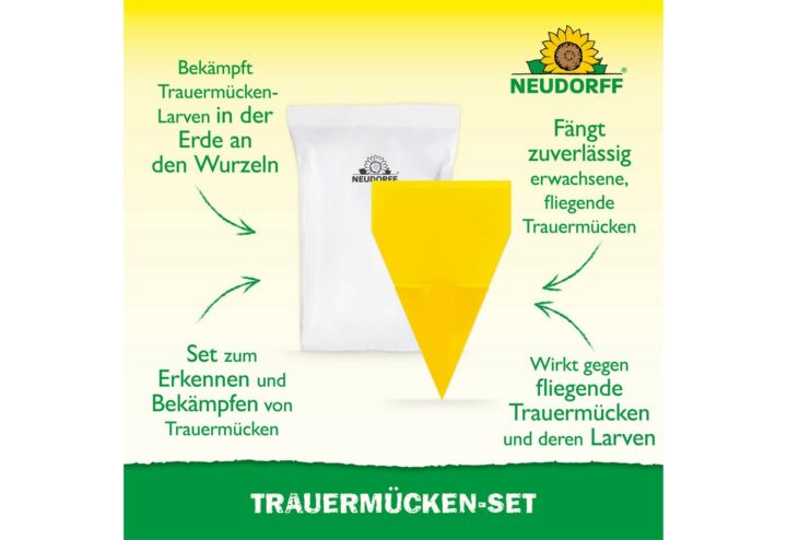 Neudorff Trauermücken-Set - 5 Mio. SF-Nematoden und Gelbsticker zur natürlichen und schnellen Bekämpfung von Trauermücken mit Sofort- & Langzeitwirkung