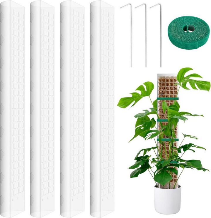 Kaket Rankhilfe Moosstab Rankhilfe für Monstera Stapelbare Transparent Rankhilfe, 4 St.