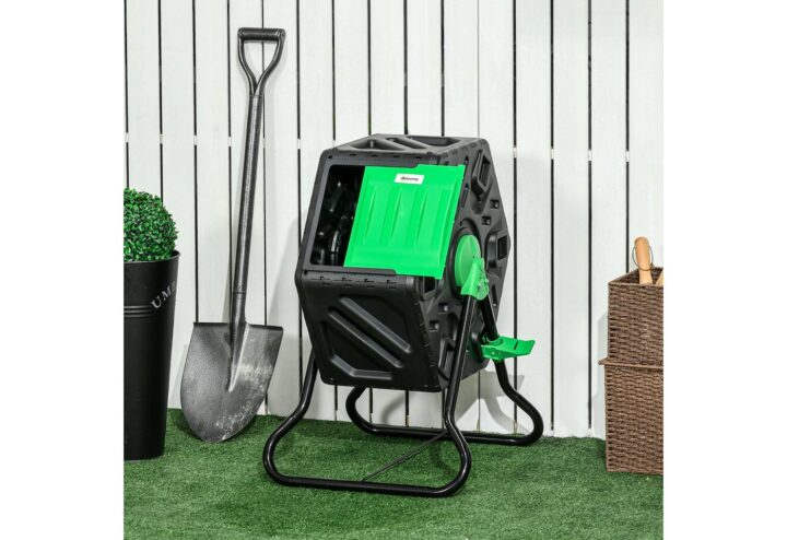 Outsunny Komposter 65 Liter Drehbar 60x49x77cm Wetterfest mit Deckel
