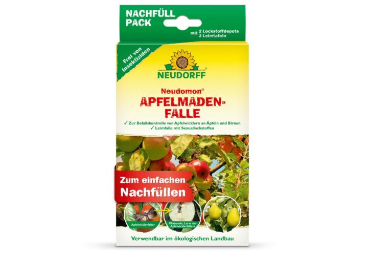 Neudorff Nachrüst Set für Neudomon ApfelmadenFalle 2 Leimböden und 2 Pheromonkapseln