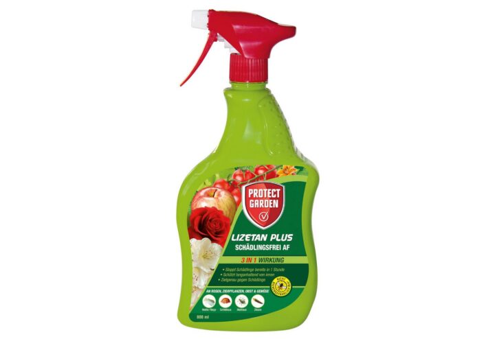 PROTECT GARDEN Lizetan Plus Schädlingsfrei AF, Blattlausfrei, Blattläuse und Schädlinge bekämpfen an Zierpflanzen, Rosen, Obst und Gemüse, 800 ml Spray