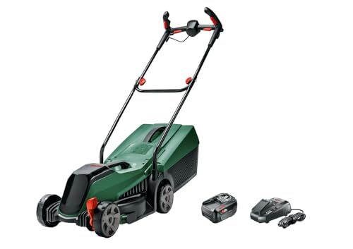 Bosch Akku-Rasenmäher CityMower 18V-32 (18 Volt, 1x Akku 4 Ah, bürstenloser Motor, Schnittbreite 32 cm, Rasenflächen bis 300 m², in Kartonverpackung)