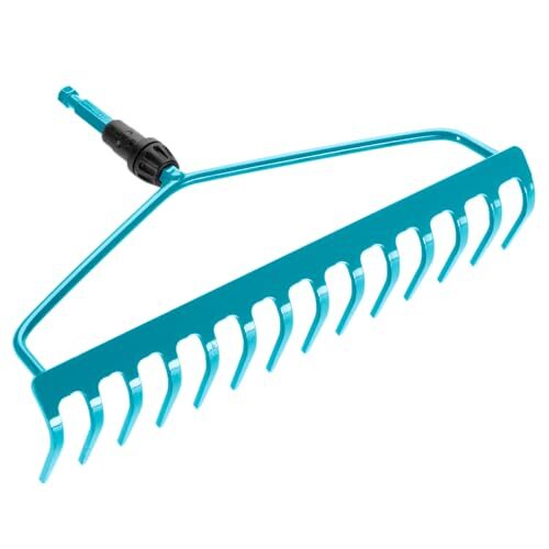 Gardena combisystem-Bügelrechen: Robuste Harke mit 14 Zinken, Gartenzubehör zum Rechen, Arbeitsbreite 36 cm, Doppelbügelkonstruktion für Starke Beanspruchung, passend zu Allen cs-Stielen (3168-20)