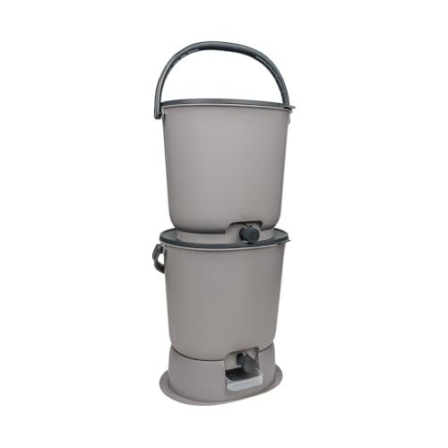 Skaza Bokashi Essential Biomülleimer Set, 2x15,3L, Hellgrau