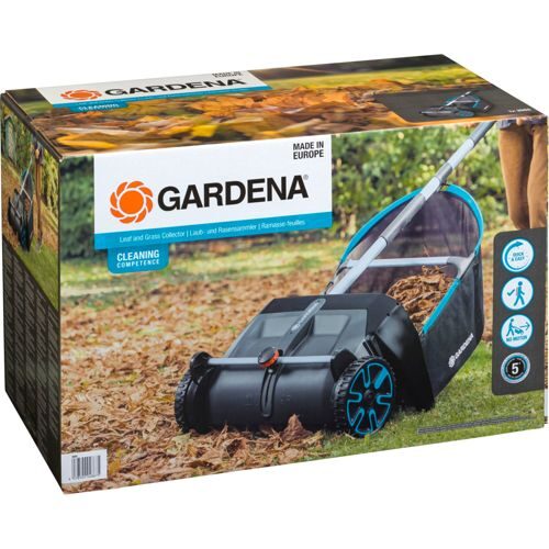 Gardena Laub- und Rasensammler: Kehrmaschine für den Garten, mit entnehmbarem Fangsack, rotierendes Bürstensystem, ergonomischer Griff, geräuscharm (3565-20)
