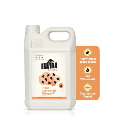 Envira Zecken Spray 5 Liter - Effektiver Zeckenschutz - Spray mit Langzeitwirkung zum fernhalten - Mittel gegen Zecken in der Wohnung - Effektives Zeckenmittel - hochwirksam