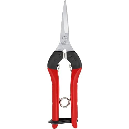 FELCO 322 Ernteschere aus Edelstahl für die Ernte, Schnitt 10 mm | Verchromte Klinge 46 mm und Polyurethan-Dämpfer, leicht und präzise für Ernte und Blütenpflege. Swiss Made