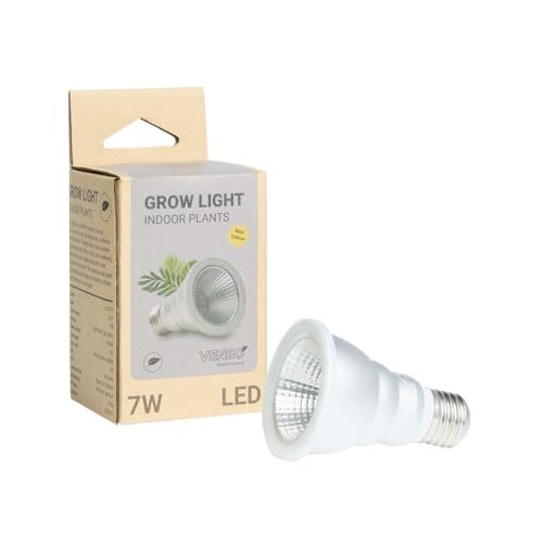 Venso EcoSolutions Growlight 'Indoor plants' LED E27 Pflanzenlampe, Vollspektrum, 7W Pflanzen Lampe für Zimmerpflanzen, Venso Ecosolutions, verbesserte Photosynthese, höhere Chlorophyllbildung, Venso