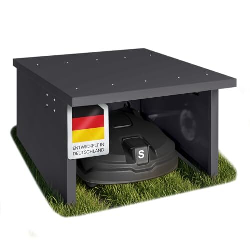 STEELSØN Drakon Mähroboter Garage, Anthrazit, Pultdach, verzinktes Metall