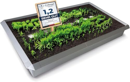 Schneckenzaun Set 12 tlg. - 4x 90° Ecke + 8x Blech 1m - Galvalume Alu-Zink - Schneckenabwehr ohne Gift - Schneckenschutz Metall für Hochbeet & Garten – Schnecken Barriere, Schneckensperre, rostfrei
