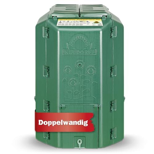 Neudorff Thermokomposter DuoTherm 530 L, wetterfester und UV-beständiger Kompostbehälter mit Recycling Kunststoff zur schnellen Kompostierung von Garten und Küchenabfällen