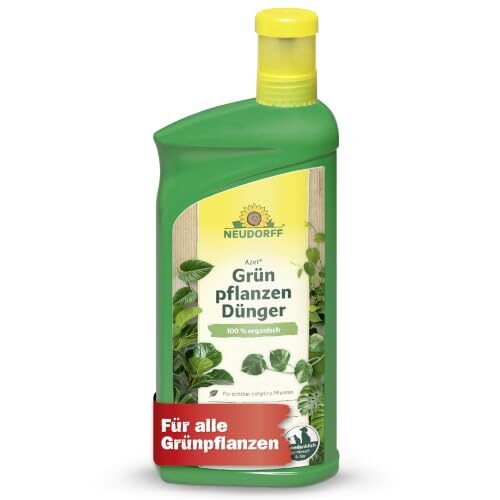 Neudorff Azet Grünpflanzendünger 1L - 100% natürlicher Dünger Zimmerpflanzen für schnelles Wachstum - Palmendünger für tiefgrüne Blätter aller Grünpflanzen und Palmen - vegan