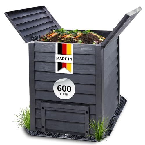 GARANTIA Thermo-Wood Komposter 600 Liter inkl. Bodengitter anthrazit-braun