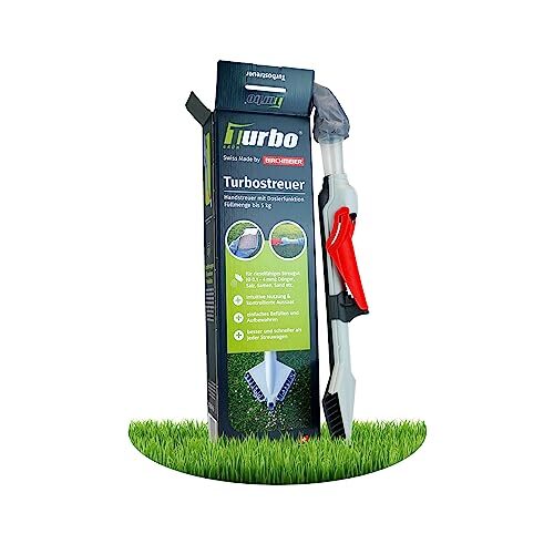 Turbostreuer, Düngerstreuer zum Ausbringen von Dünger und Samen, Füllgewicht von 5kg, 5-stufige Mengenregulierung