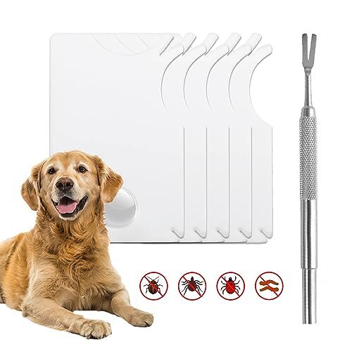 Zeckenkarte mit Lupe, 5 Stück Zeckenzange Set Zeckenzangen-Werkzeugsatz Zeckenkarte für Menschen mit Edelstahl Zeckenzangen für Menschen, Kinder, Hunde und Katzen