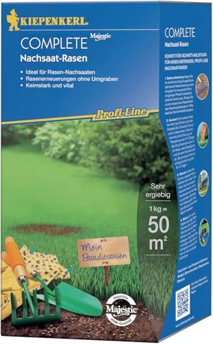 Kiepenkerl Profi-Line Complete Nachsaat-Rasensamen 662803-1 kg für 50m² - schnellkeimend - optimal für Sport und Spiel - Made in Germany - RSM zertifizierte Grassamen