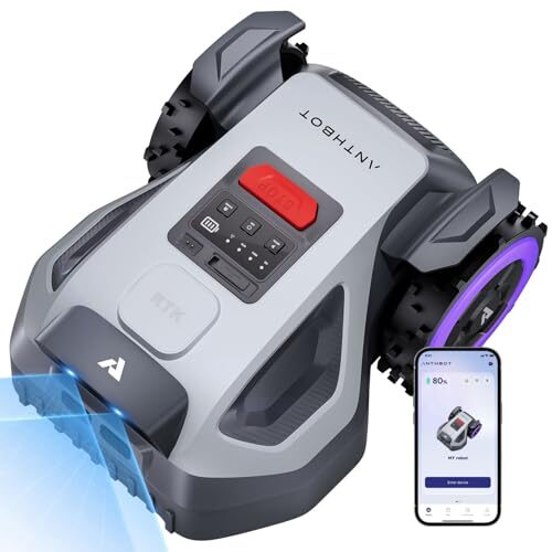 ANTHBOT M5 Mähroboter ohne Begrenzungskabel, Neuer Genie mit NRTK-Navigation & Dual-Kamera, 600 m², Schnitthöhe per App, KI-Hindernisvermeidung, Rasenroboter mit 45% Steigung