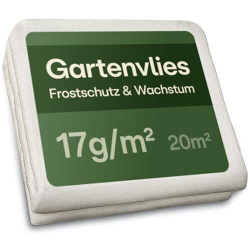 Praknu Gartenvlies 17g/m² – 20m² Frostschutzvlies – Leicht & Wasserdurchlässig – Frostschutz – Pflanzenvlies – Pflanzenschutzvlies – Wintervlies für Pflanzen – Winterschutz Pflanzen Außen