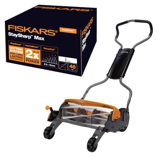 Fiskars Spindelmäher, Rasenmäher mit berührungslosem Schneidesystem