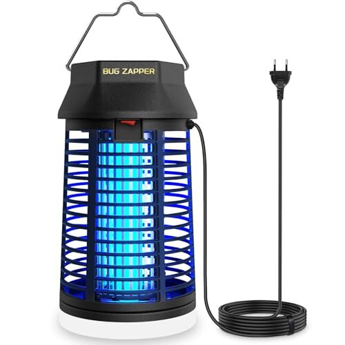 Insektenvernichter Elektrisch, 4200V Mückenlampe Mit LED-Licht, Wasserdicht Fliegenfalle Elektrisch Mosquito Killer, Anti Mücken Lampe für Innen Outdoor Schlafzimmer Haus Patio Hinterhof