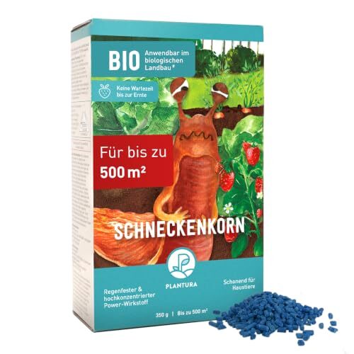 Plantura Schneckenkorn, Vorteilspack 350 g für 500 m² | Regenfester Power-Wirkstoff, hochwirksame Schneckenbekämpfung an Obst, Gemüse & Zierpflanzen, schonend für Haustiere