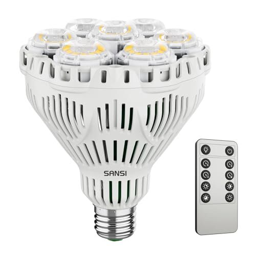 SANSI 40W Dimmbare LED Pflanzenlampe Vollspektrum E27, mit Fernbedienung