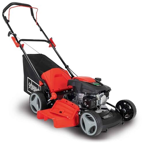 Scheppach MP150-46 Benzin Rasenmäher - 46cm Schnittbreite | 3,5 PS | 7-fache Schnitthöhenverstellung | 55 Liter Fangkorb | Seitenauswurf | Mulchfunktion | Reinigungsfunktion