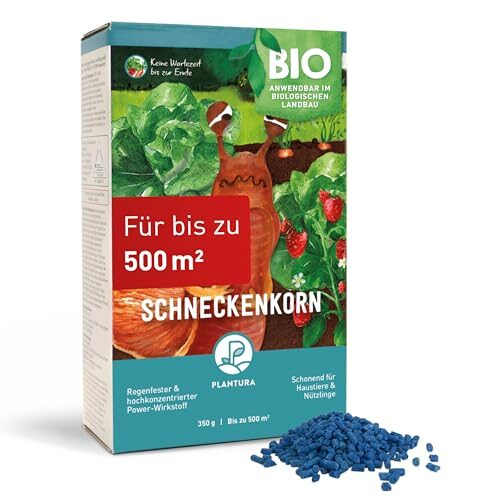 Plantura Bio-Schneckenkorn, regenfester Power-Wirkstoff, hochwirksame Schneckenbekämpfung an Obst Gemüse & Zierpflanzen, schonend für Haustiere, Vorteilspack: 350 g für 500 m²