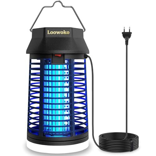 Insektenvernichter Elektrisch, 4200V Mückenlampe Mit LED-Licht, Wasserdicht Fliegenfalle Elektrisch Mosquito Killer, Anti Mücken Lampe für Innen Outdoor Schlafzimmer Haus Patio Hinterhof