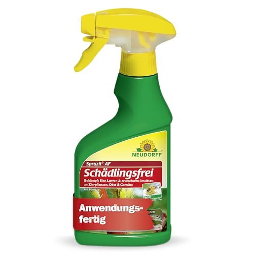 Neudorff Spruzit AF Schädlingsfrei – Bekämpft Schädlinge wie Buchsbaumzünsler, Blattläuse, Thripse an Zierpflanzen, Gemüse, Obst und Kräutern, 250 ml