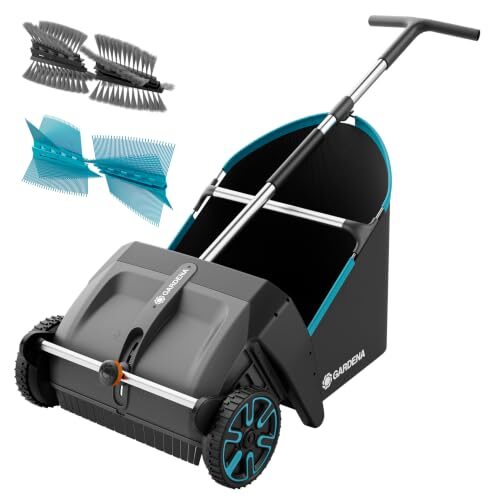 Gardena Laub- und Rasensammler für Rasen und Terrassen Garden Helpers: Geeignet für Rasen und Terrasse, Einfacher Tausch der Bürsten, Effektives Rasensammeln, Ergonomisch geformt (3566-20)