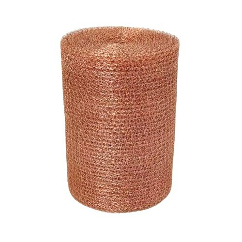 YAGJIA Kupfernetz 12.7cm x 10m, Schneckenzaun Kupfer, Kupferband Gegen Schnecken, 100% Reines Kupfergeflecht Kupfergewebe Kupfergitterrolle zum Bauen von Löchern, Pflanzenschutz für Haus und Garten