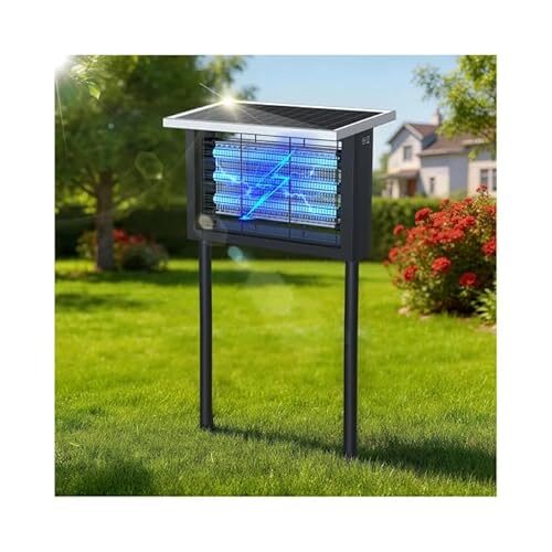 Solar Insektenvernichter – 3 Röhren 20W Outdoor & Indoor 4500V Fliegenfalle Elektrisch, Dual-Lade-Modus, IPX6 wasserdicht, ideal für Garten, Küche, Camping & Wohnzimmer
