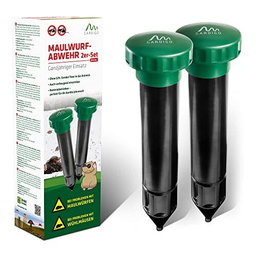 GARDIGO Maulwurf Vertreiber 2er Set 400-1000Hz 700m²