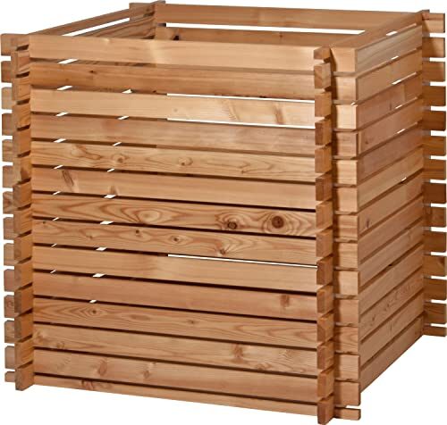 dobar® Select. 58630FSCe Komposter Lärchi | Holz-Komposter mit Stecksystem | Quadratischer Kompostbehälter aus Massivholz | Gartenkomposter 420 L | Bausatz | 79 x 79 x 79 cm | Natur