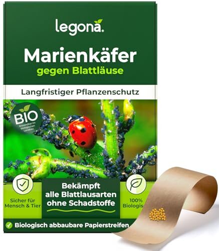 Legona® Marienkäferlarven gegen Blattläuse | 100 Marienkäfer-Eier für 10 m² | Marienkäfer Larven | Marienkäfereier | Blattläuse bekämpfen