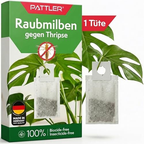 Pattler Raubmilben gegen Thripse & Spinnmilben – 5 Stük. Biologische Schädlingsbekämpfung mit Amblyseius cucumeris – Effektiv zur Thripse Bekämpfung & Spinnmilben bekämpfen im Garten & Gewächshaus