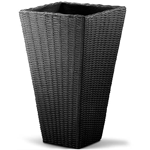 Deuba® Blumentopf 59 Liter 70x40x40cm Wetterfest Bruchfest Kunststoff Indoor Outdoor Blumenkasten Pflanzkübel Blumenkübel Anthrazit