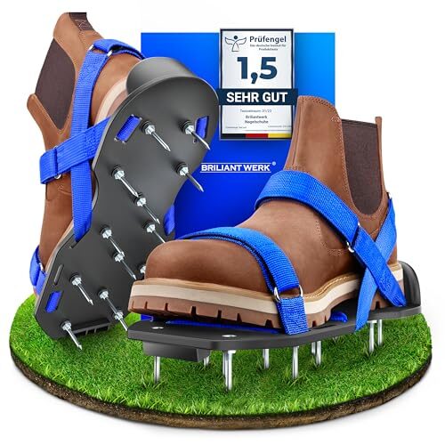 Briliantwerk® Nagelschuhe für Rasen | Rasenlüfter Schuhe | Estrichschuhe