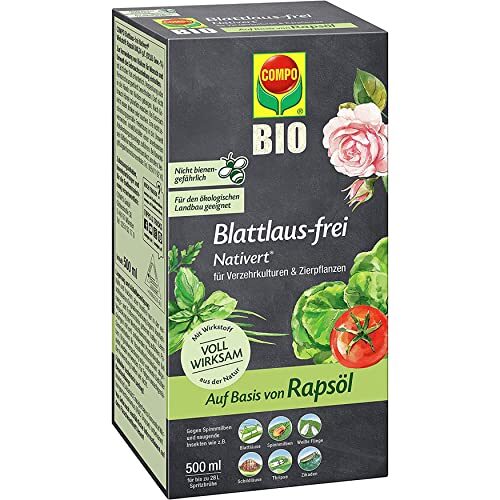 COMPO Blattlaus-frei Nativert, Bekämpfung von saugenden Insekten an Zierpflanzen, Obst und Gemüse, 500 ml (28 L Spritzbrühe)