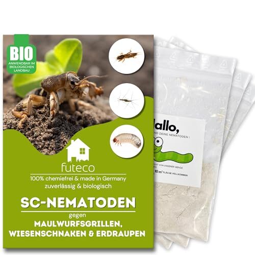Futeco® – SC-Nematoden gegen Maulwurfsgrillen, Wiesenschnaken & Erdraupen