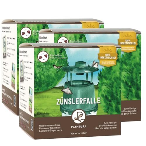 Plantura Zünslerfalle, insektizidfreie Pheromonfalle für Buchsbaumzünsler, 3 Stück