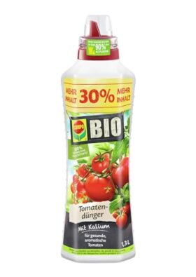 COMPO BIO Tomatendünger 1,3 L, Gemüsedünger, Flüssigdünger extra Kalium